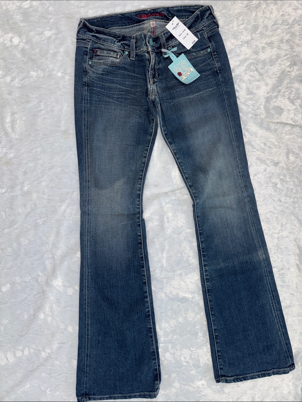 Hard Tail NWT Dark Indigo Flare Jeans with Subtle Fade